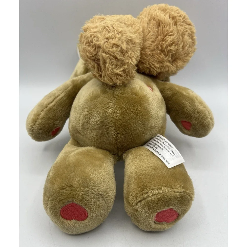 Care Bears Tenderheart Bear Plush Pink Face Brown Hoodie Stuffed Animal Toy